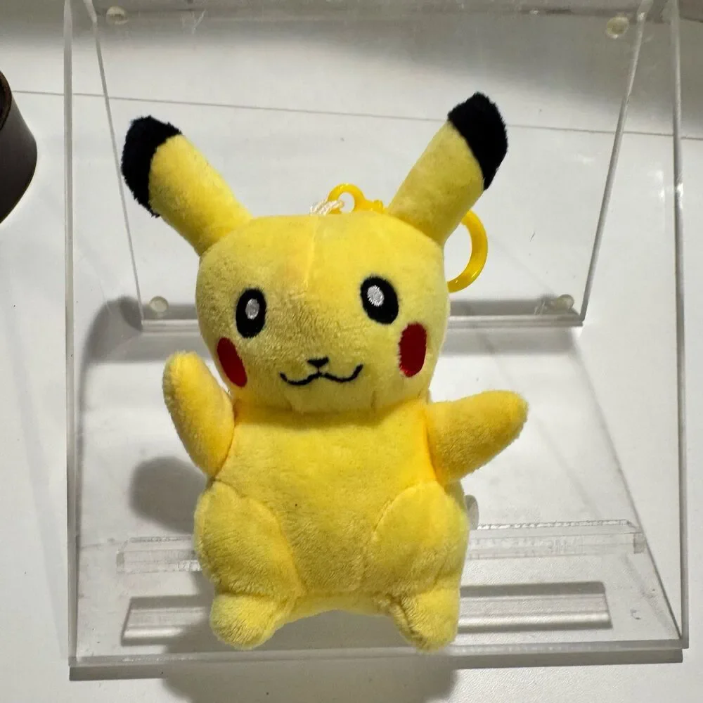 Pokemon Pikachu Plush Keychain Mascot Yellow Backpack Clip Toy Doll